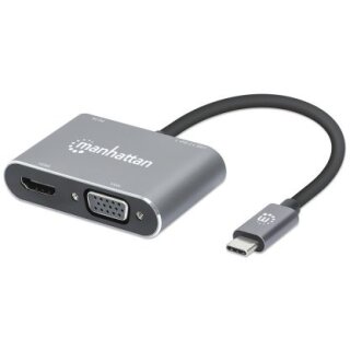 MANHATTAN USB-C auf HDMI & VGA 4in1 Konverter Power Delivery