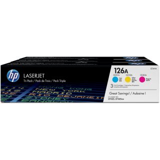 HP 126A original Toner cartridge CF341AD cyan magenta yellow 3x 1.000 pages 3-pack