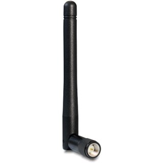 DELOCK WLAN 802.11 ac/a/b/g/n Antenne SMA Stecker 2 dBi omnidirektional mit Kippgelenk schwarz