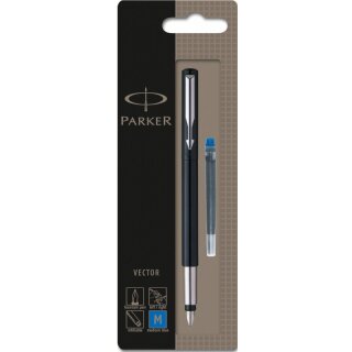 PARKER Füller VECTOR Schwarz M Blau Blister