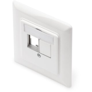 DIGITUS Leerdose mit Zentralplatte u. Rahmen. 2x Keystone