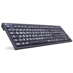 LogicKeyboard XL-Print White on Black DE (PC/Nero)
