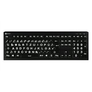 LogicKeyboard XL-Print Astra 2 White on Black DE (PC)