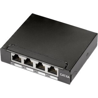 Cat.6A Mini Verteiler 4 Ports geschirmt