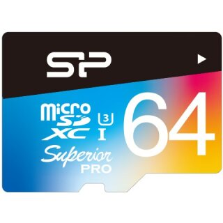 CARD Micro 64GB Silicon Power UHS1(U3) Superior Pro Col+Ad