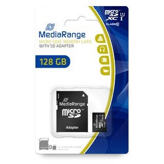 CARD MediaRange MicroSD 128GB UHS-1 Cl.10 inkl. Adapter