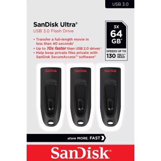 STICK Sandisk ULTRA 64GB USB 3.0 FLASH DRIVE