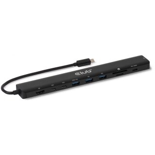 Club3D USB-C 10in1-HUB >HDMI/3xUSB-C/3xUSB/LAN 8K30Hz PD140W