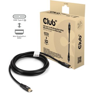Club3D Kabel USB Typ C <-> MiniDP 2.1 2m 8K30Hz St/St