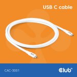 Club3D Lifestyle USB-C Kabel PD 240W.20Gbps 2m weiß...