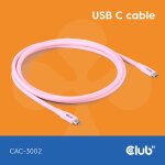 Club3D Lifestyle USB-C Kabel PD 240W.20Gbps 2m pink St/St