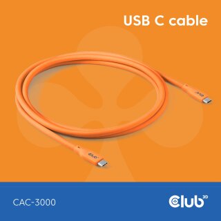 Club3D Lifestyle USB-C Kabel PD 240W.20Gbps 2m orangeSt/St