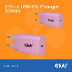 Club3D Lifestyle Ladegerät USB-C 30Watt. 2Stk pink...