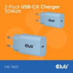 Club3D Lifestyle Ladegerät USB-C 30Watt. 2Stk blau...