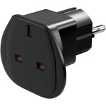 Reiseadapter UK auf Schutzkontakt CEE 7/7 schwarz