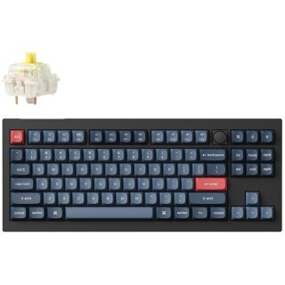 Keychron V3 Max (schwarz/blaugrau. DE-Layout. Gateron Jupiter Banana. Hot-Swap. RGB)