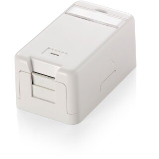 Equip Aufputzdose 1x Keystone Jack mit Abdeckung weiß