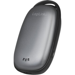 Powerbank 4.000 mAh, 1x USB-A, Handwärmer, metallgrau