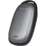 Powerbank 4.000 mAh, 1x USB-A, Handwärmer, metallgrau