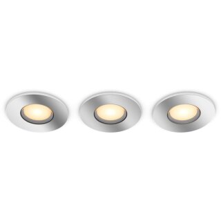 Philips Hue White Amb. Adore Einbausp rund silber 3x350lm DS