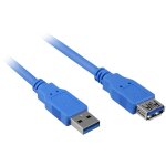 Kabel USB 3.0 Verlängerung 2.0m blau