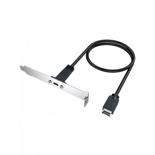 GRAUGEAR Verlängerungskabel mit PCI Blende.Type-E auf Type-C retail