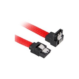 Sharkoon Kabel SATA III 90° sleeve 0.60m rot