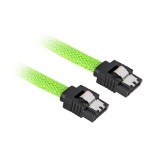 Sharkoon Kabel SATA III sleeve 0.30m grün