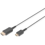 DIGITUS HDMI Anschlusskabel, C-A, HighFlex St/St, 2.0m, sw