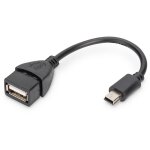 DIGITUS USB 2.0 Adapter OTG, Typ Mini B - A St/Bu 0,2m
