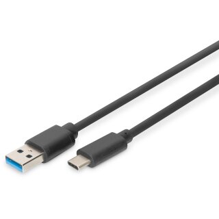 DIGITUS USB 3.0 Anschlusskabel Typ C -A St/St 1.0m, sw