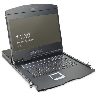 DIGITUS Konsole 19" TFT o.Tastatur o. KVM-Modul schw.