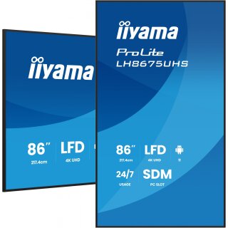 IIYAMA 217cm (85,6") LH8675UHS-B2AG 16:9 3xHDMI+DP+2xUSB (Speditionsversand)
