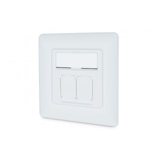 DIGITUS Netzwerkdose CAT 6A EA geschirmt 2xRJ45 weiß