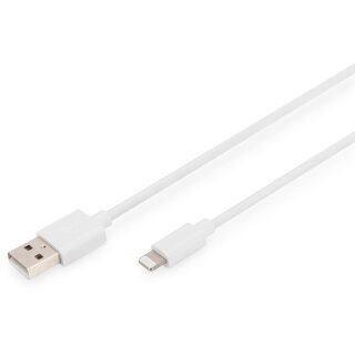 DIGITUS Datenkabel Apple Lightning->USB A St/St MFI 1m weiss
