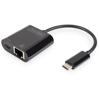 DIGITUS USB Type-C Gigabit Ethernet Adapter, PD Unterstüt.
