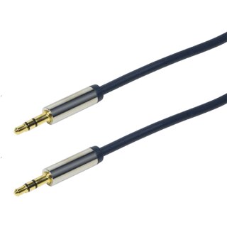Audiokabel 2x3,5mm 1m blau