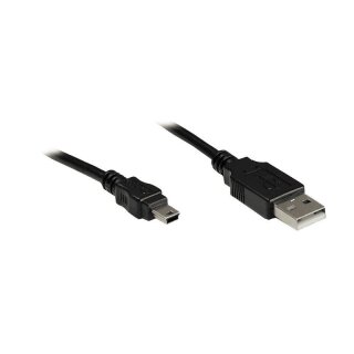 USB 2.0 an USB Mini B 5-pin 1m schwarz