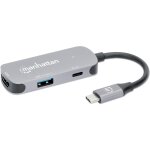 MANHATTAN 3-in-1 Dock USB-A/USB-C PD 4K60 HDMI USB USB-C PD