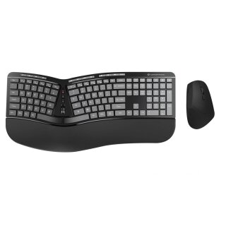 CONCEPTRONIC Wireless Keyboard+Mouse,ergo,Layout US sw
