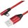 USB 2.0-Kabel USB/Micro-USB 30cm rot 90°-Stecker