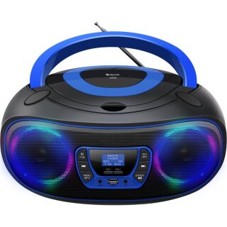 Denver DAB+ Boombox Mit DAB+/FM-Radio, Bluetooth-Funktion,blue