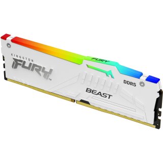 KINGSTON FURY Beast 32GB DIMM 5200MT/s DDR5 CL40 White RGB XMP