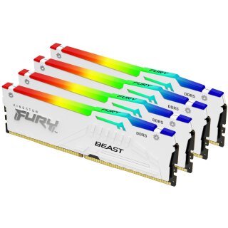 KINGSTON FURY Beast 128GB 5600MT/s DDR5 CL40 DIMM Kit of 4 White RGB XMP