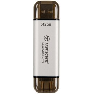 TRANSCEND ESD310S 512GB External SSD USB 10Gbps Type C/A Silver