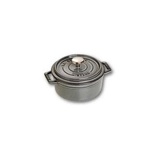 Staub Cocotte 12cm rund Graphit-grau. Gusseisen