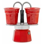 Bialetti Mini Express - Espressokocher-Set - rot + 2...