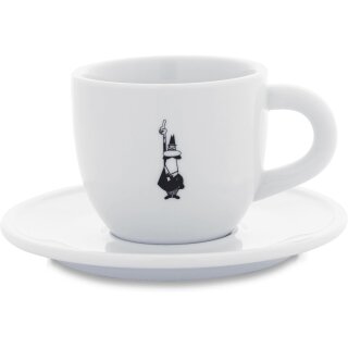 Bialetti Cappuccinotasse Istituzionale inkl. Untertasse - Porzellan - weiß - 240ml
