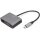 Adapter DIGITUS DP + VGA Adapter 20cm 4K/30Hz Silber Aluminium Gehäuse