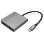 USB-C Adapter DIGITUS 2x HDMI Adapter 18cm 4K/30Hz Silber...
